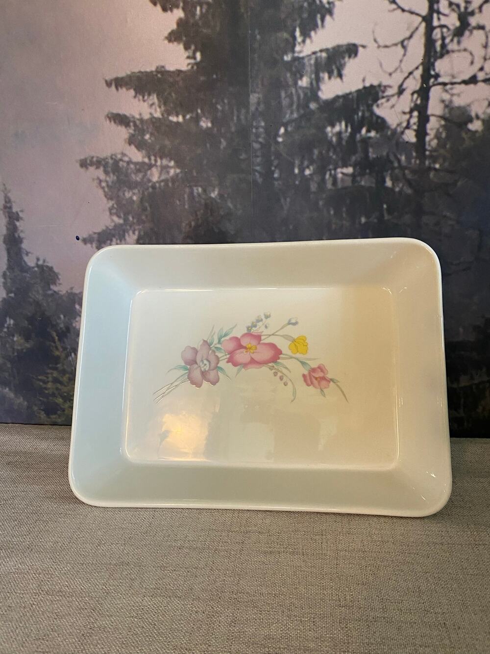 Vintage Floral Ceramic Baking Dish Made in Japan - Oven Safe Casserole Pan